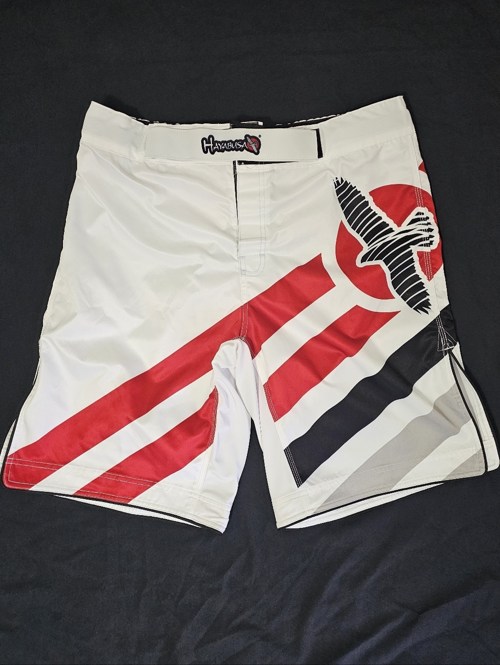 Hayabusa Fight MMA Grappling Fight Shorts Men’s 38 White Red Black